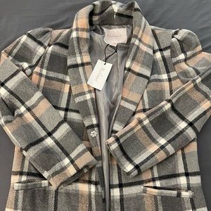 Plaid Coat Grey/Pink